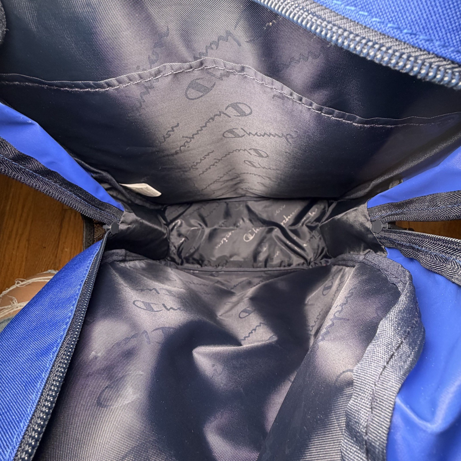 Champion Blue/Navy Blue Backpack with black interior- fits 15″ laptop- NWT