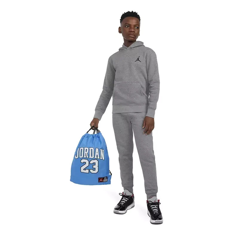 Nike Jordan Gym Sack Blue Drawstring Backpack Zip Pocket Lightweight Bag