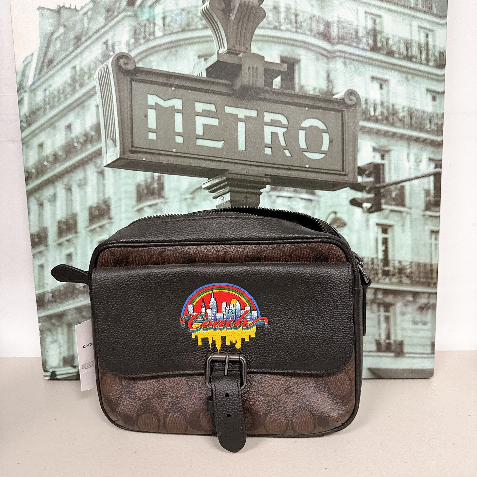 Coach C6636 Hudson Crossbody Bag In Signature Canvas With Souvenir Patches