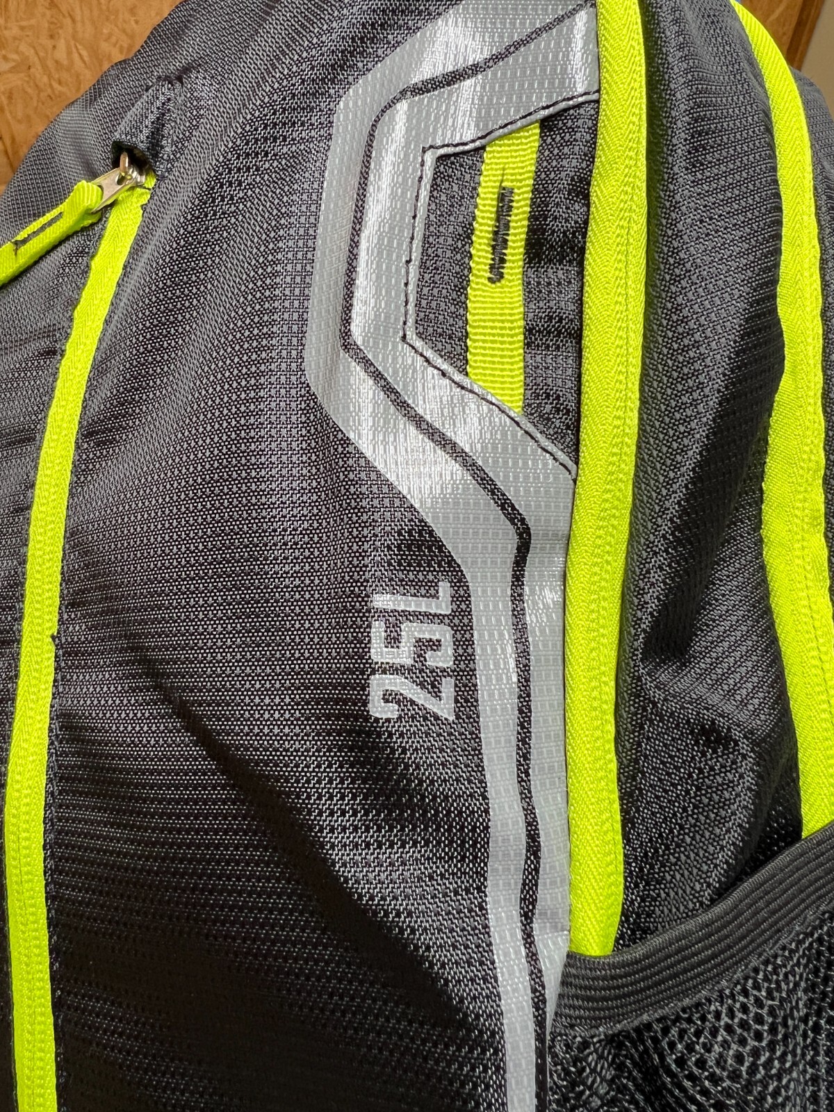Uline Daypack Black/Lime 25 L Capacity 11 inches wide. 18.5 inches deep
