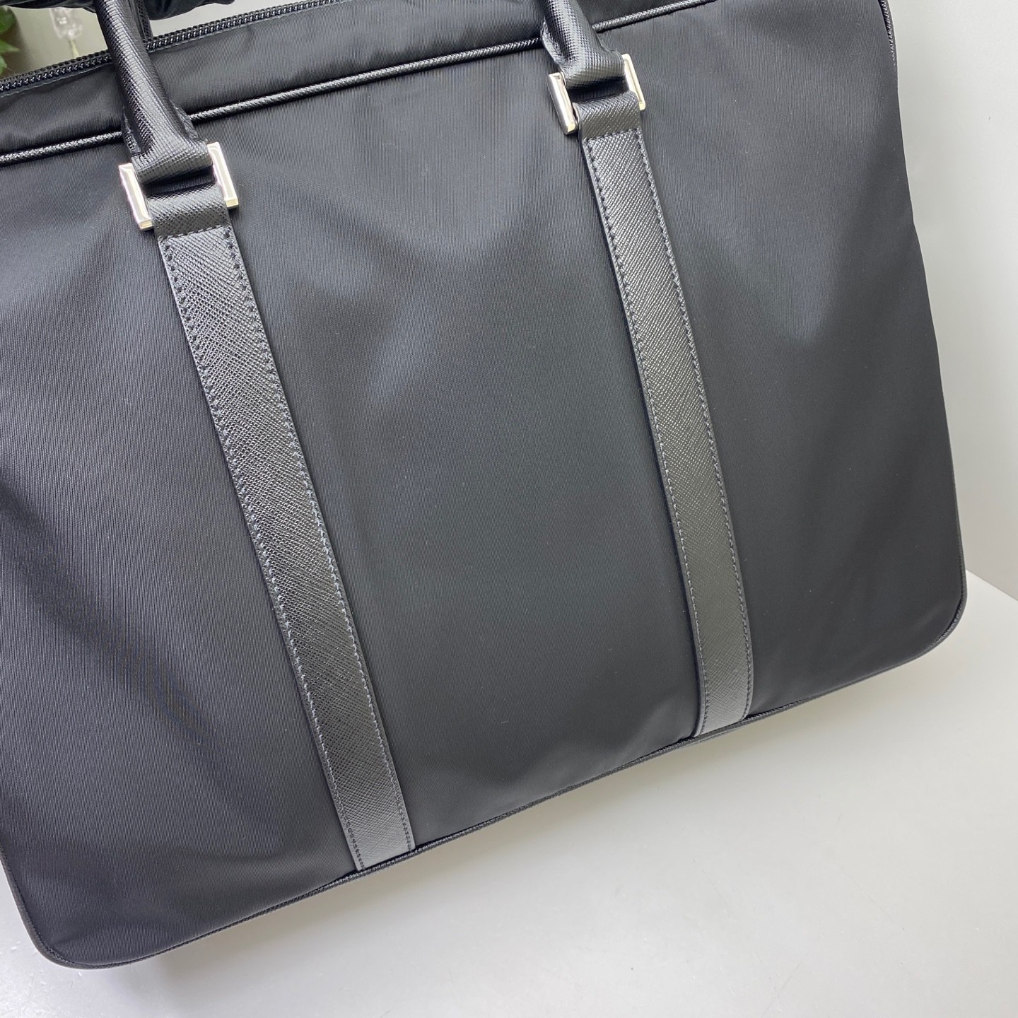 Prada Pre-Owned Authentic Briefcase Black Nylon Free Shipping 36x28x7cm