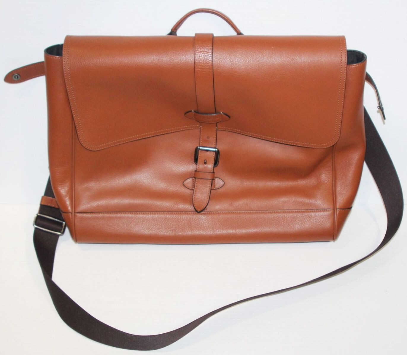 Genuine Coach F23204 Hudson Messenger Brown Tan Leather 2Way Shoulder Bag