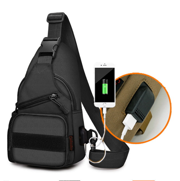 Men Backpack Molle Tactical Sling Chest Pack Shoulder Bag Outdoor Hiking Travel
