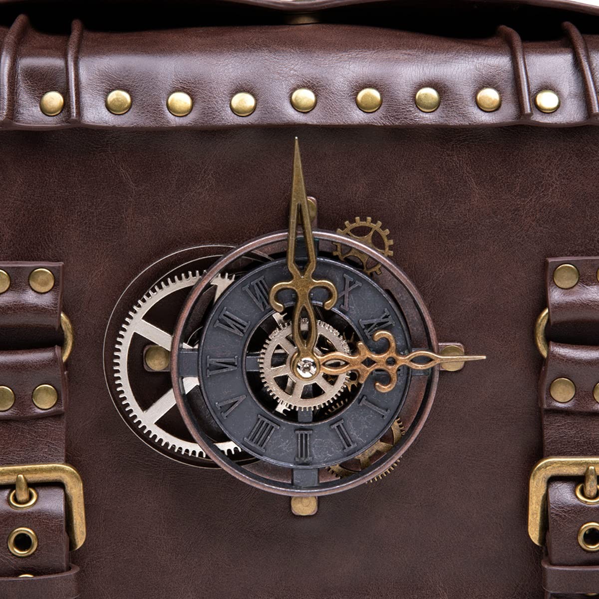 Messenger Bag Leather Briefcase Steampunk Crossbody Shoulder Purse Satchel fo…