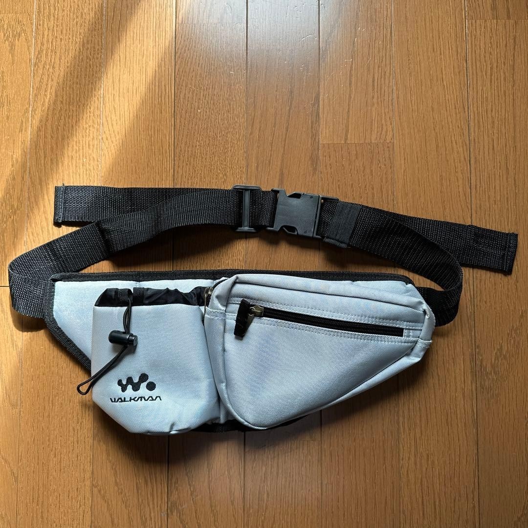SONY WALKMAN Waist Pouch Bag Silver Gray Unused From Japan Rare