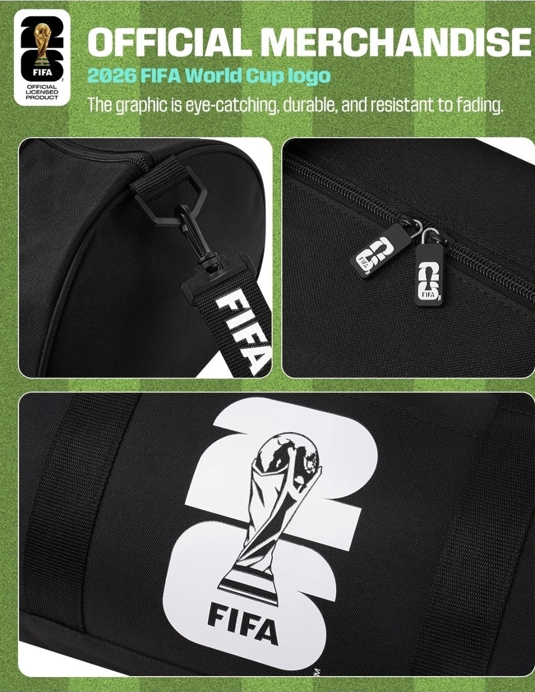 FIFA World Cup 2026 Officially Licensed Gym Bag for Women & Men, Large Duffle…