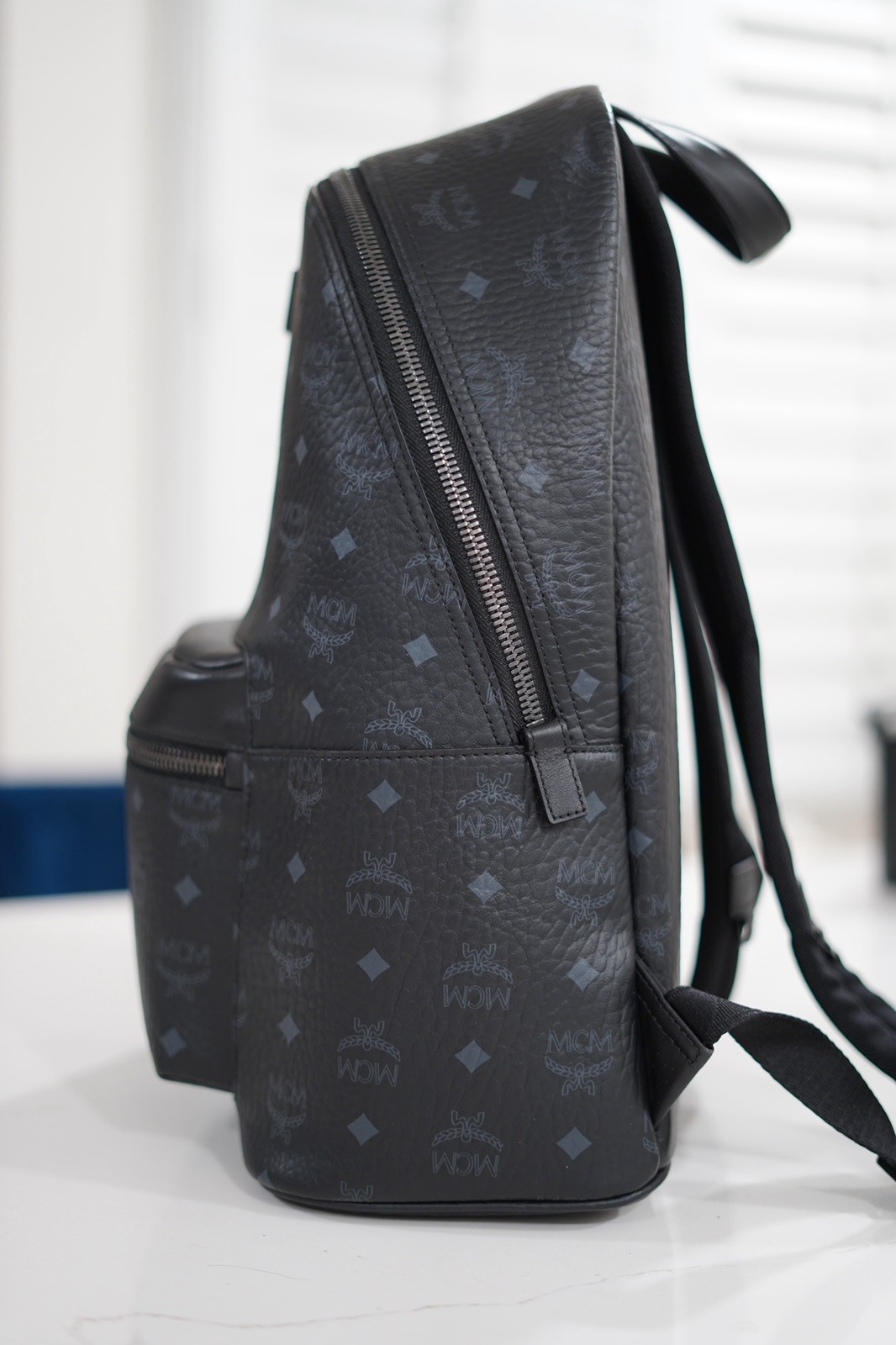 MCM Stark Visetos Black Unisex Backpack Medium