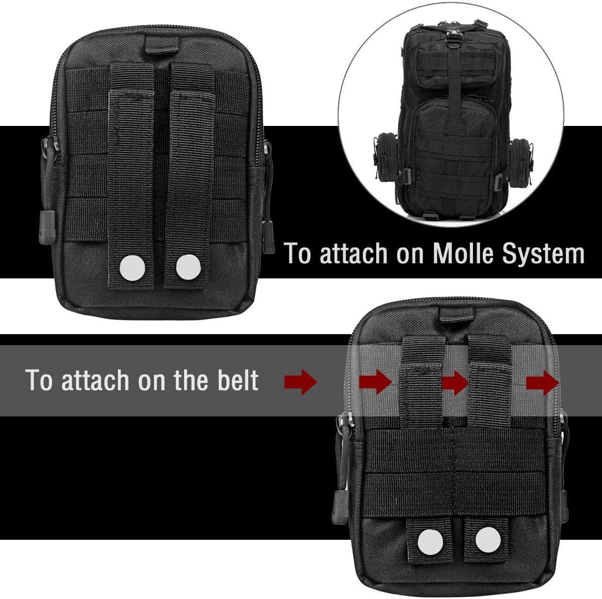 Tactical Molle Pouch Belt Waist Pack Bag Military Waist Fanny Pack Phone Pocket