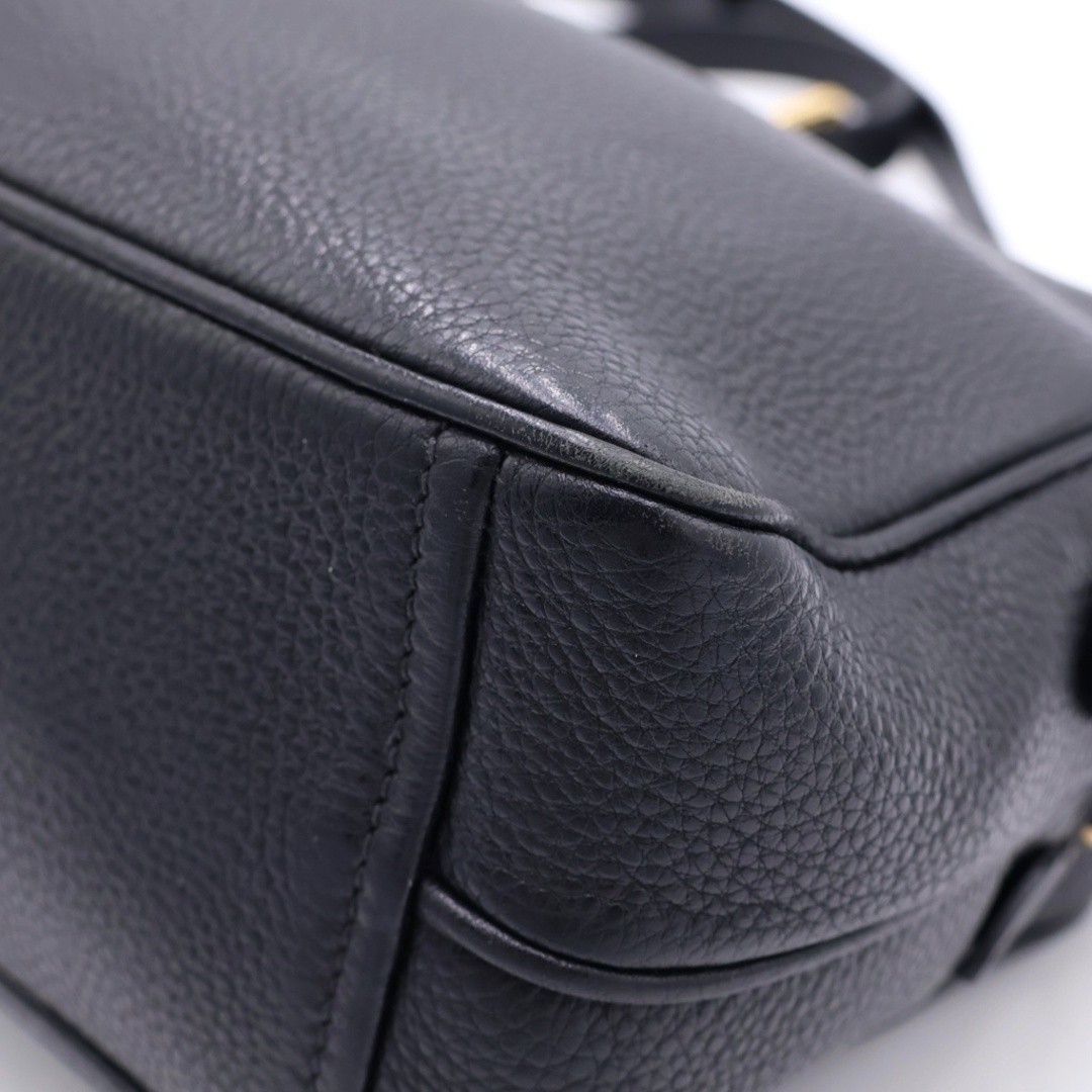 PRADA VITELLO Phoenix Shoulder Bag Black Leather 1BH079 Gold Hardware Used cfe8b
