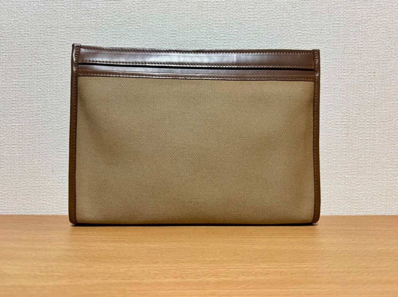 Vintage Ghurka No.123 BARCLAY Brown Leather & Cotton Small Bag Pouch Clutch bag