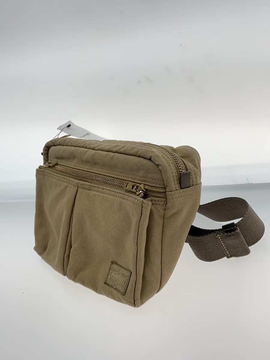 PORTER Waist Bag Canvas KHK Plain NULL