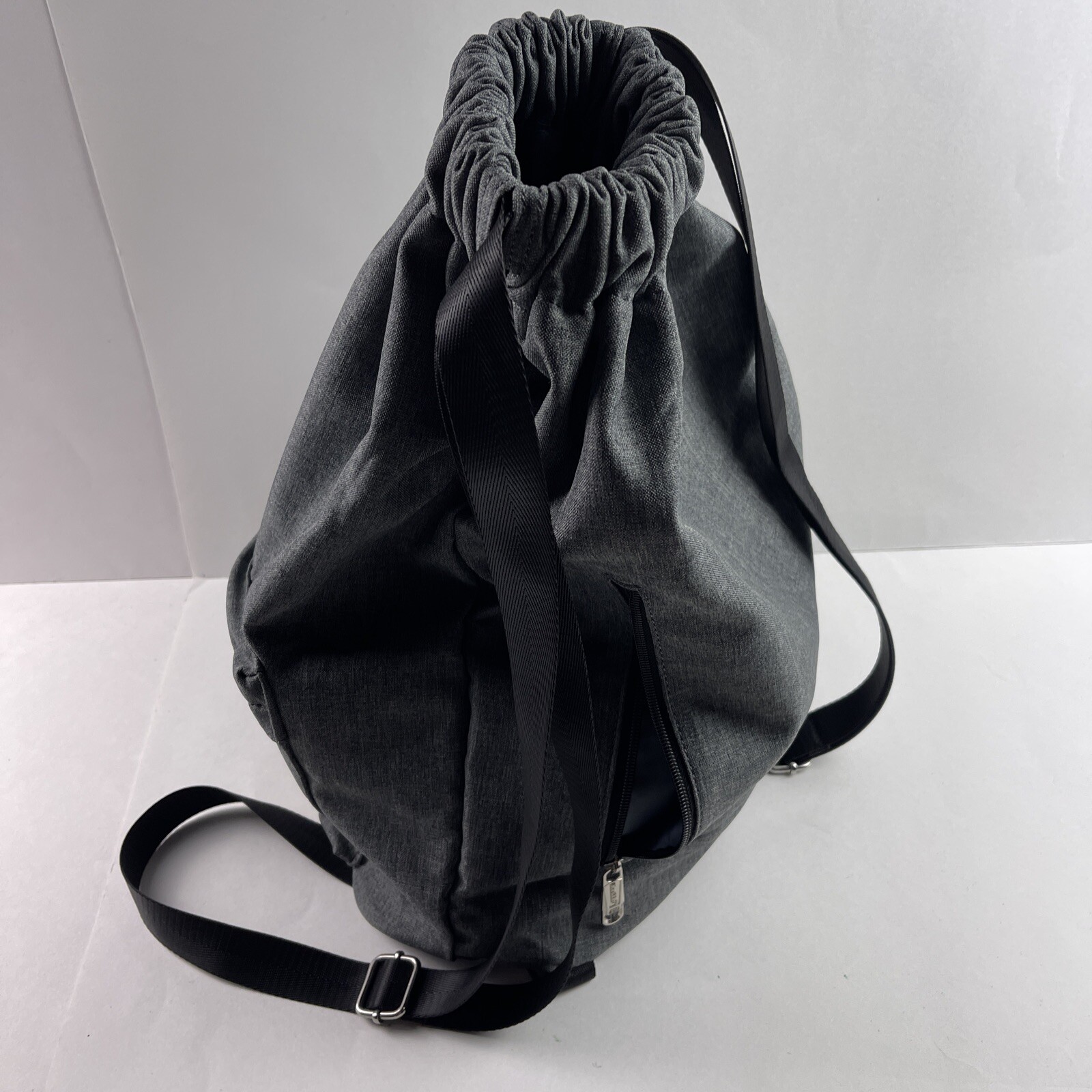 KAUKKO Water-proof Gray Nylon Drawstring Backpack Swimming Gym Yoga Sports Bag