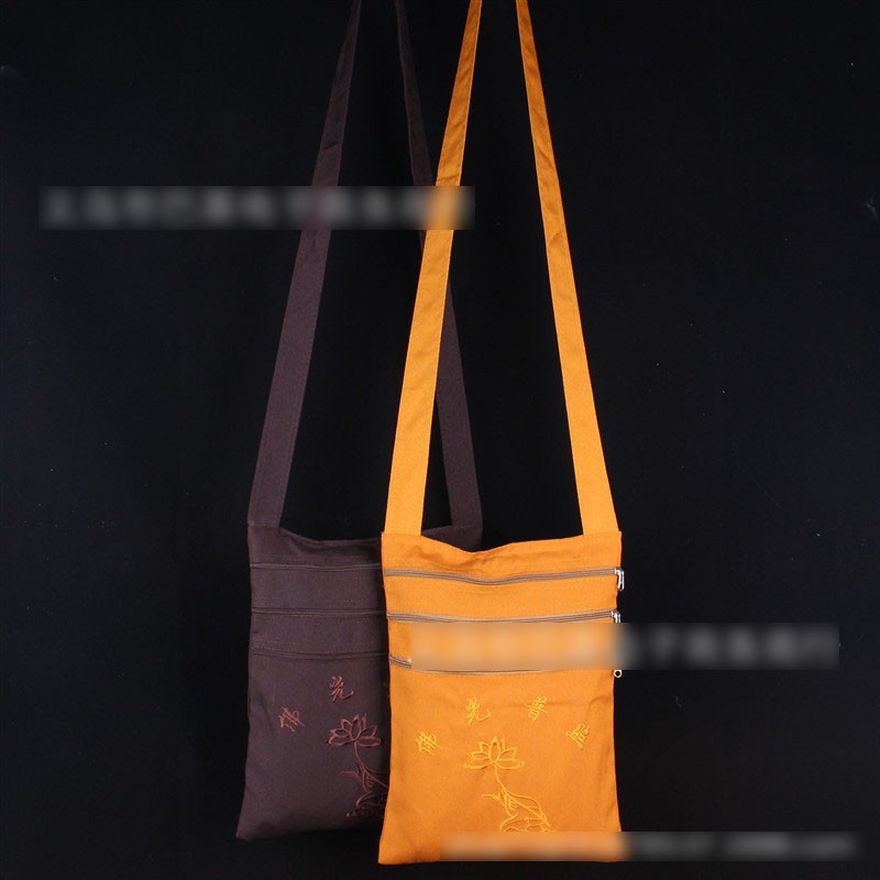 Buddhist Buddha Monk Bags Embroidery Shaolin Temple Kung Fu shoulder Bag Unisex