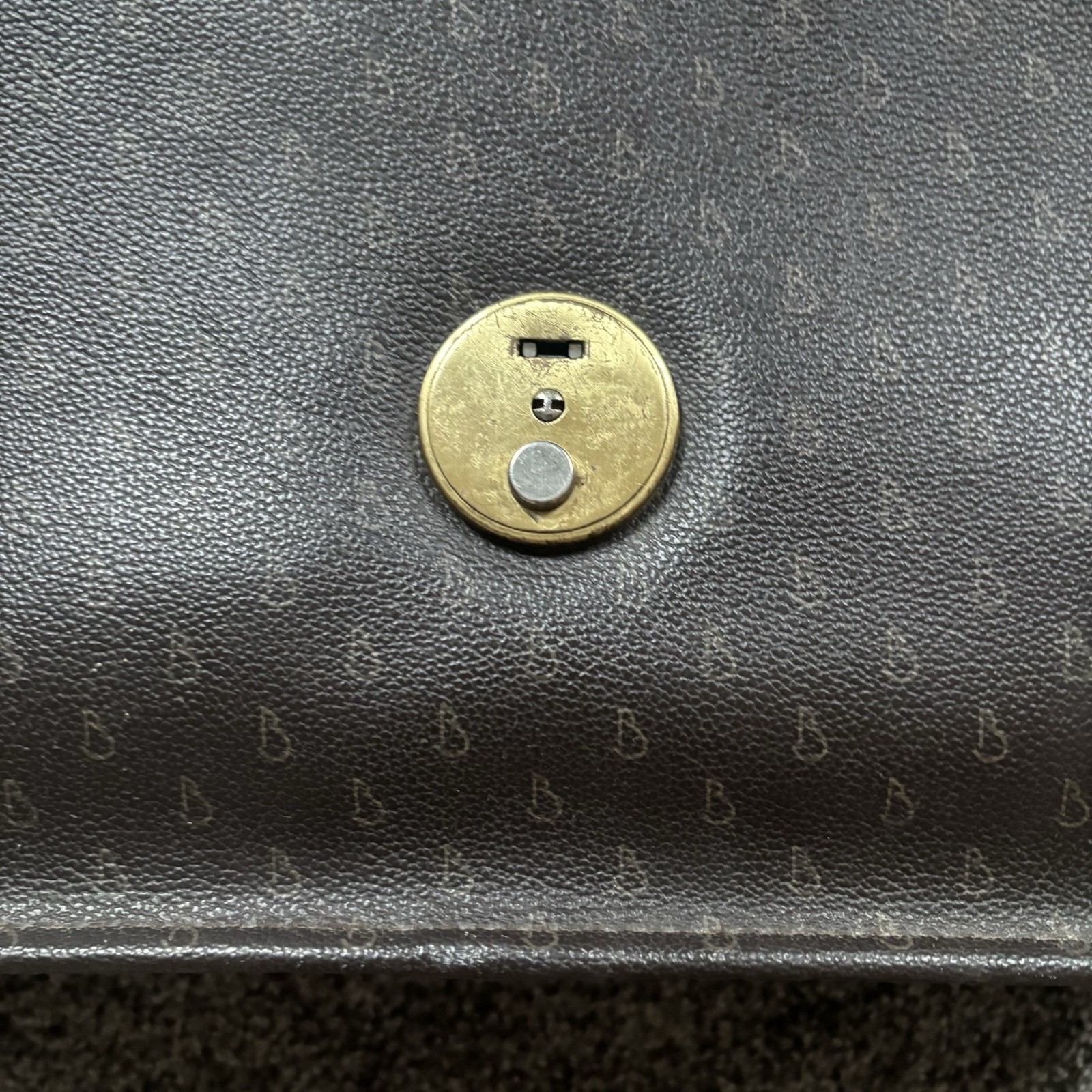 Vintage Classic Brown Leather Slim Briefcase European Designer Work Professional