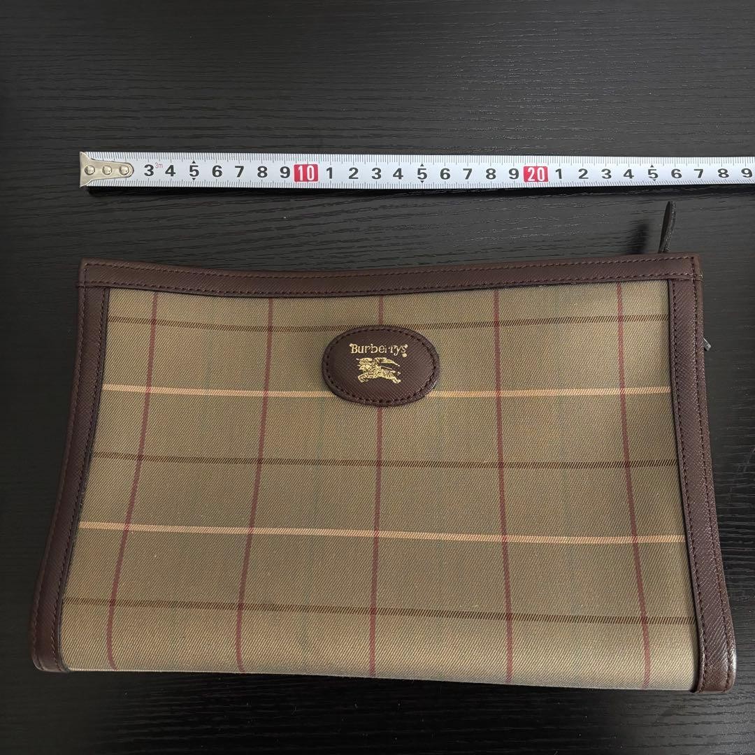 Authentic Burberry Clutch Bag Wallet Checkered Polyester Cotton 12cm x 20cm Exce