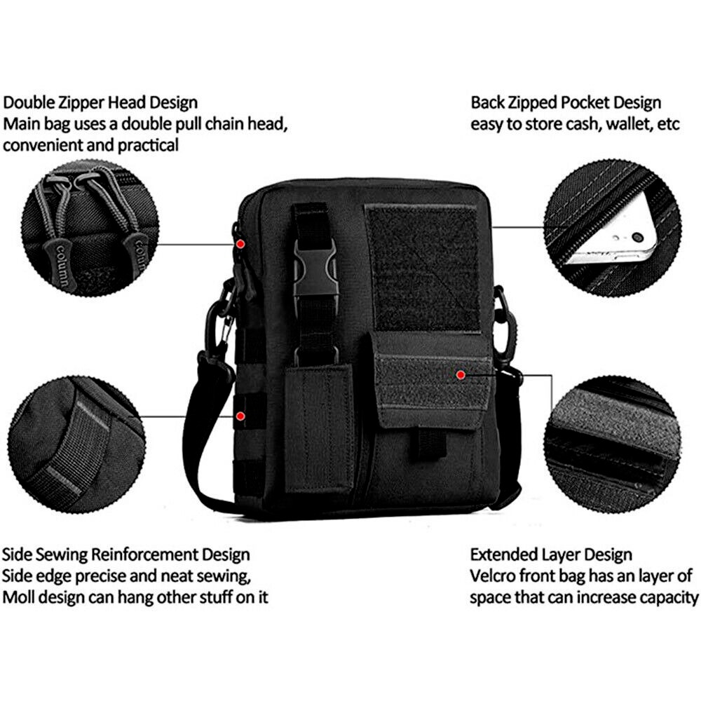 Men Tactical Military Sling Chest Bag Molle Backpack Crossbody Shoulder Pack Bag