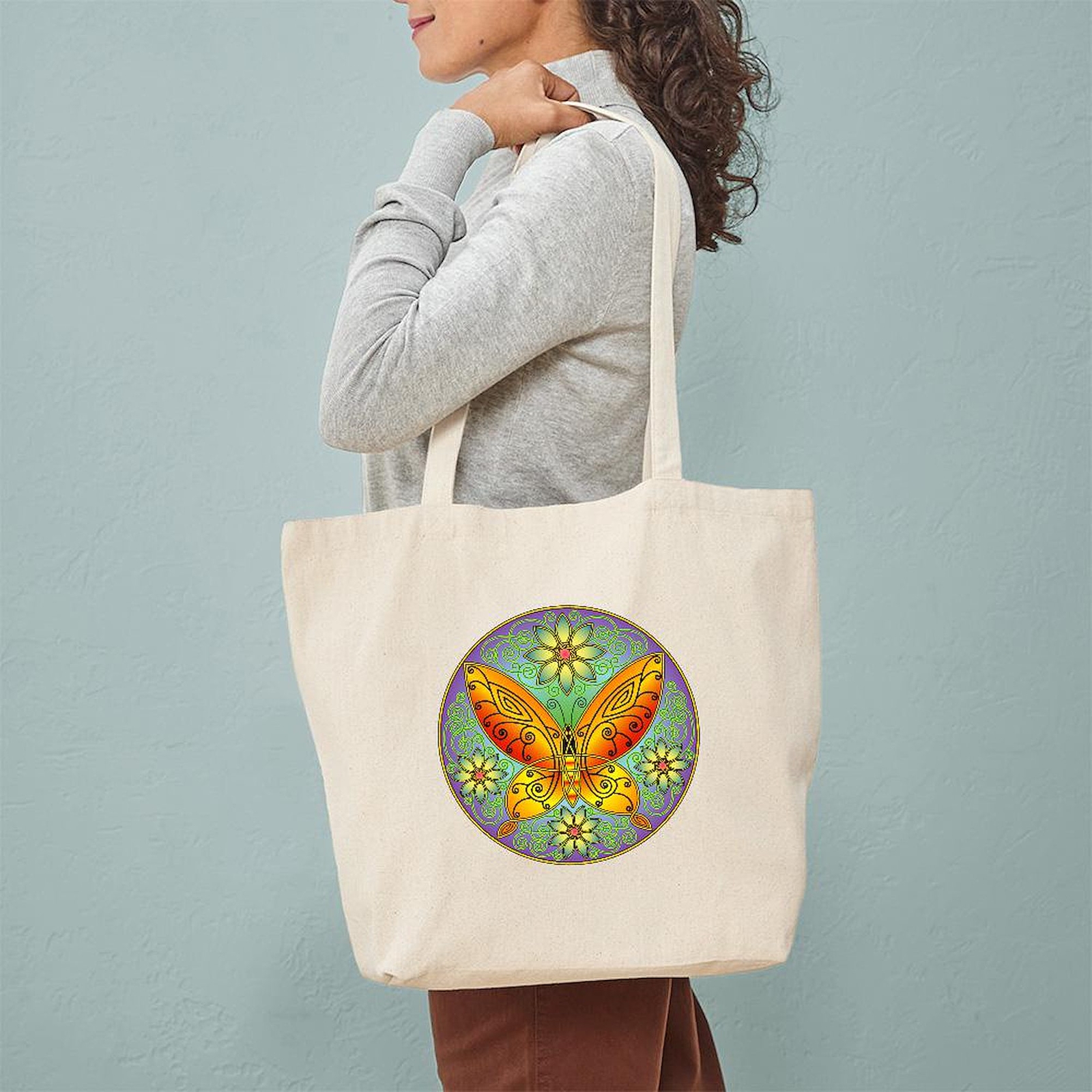 CafePress Celtic Butterfly (Orange) Tote Bag (196661925)