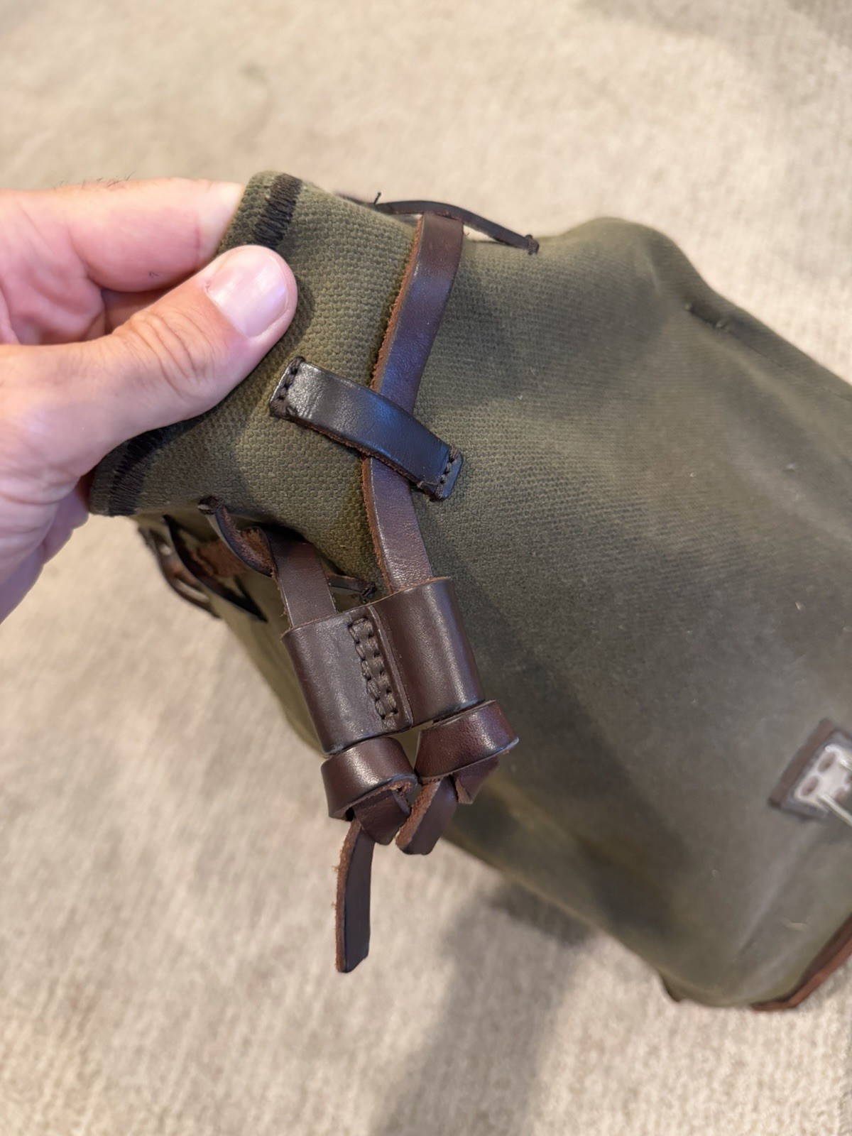Saddleback Leather “Simple” Waxed Canvas Backpack in the Moss Green