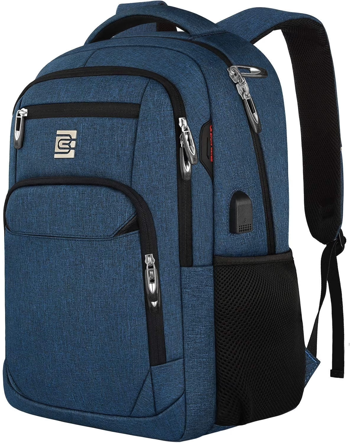 Bruno Cavalli Laptop USB Charging Backpack Blue Fairly used (damaged cupholder)