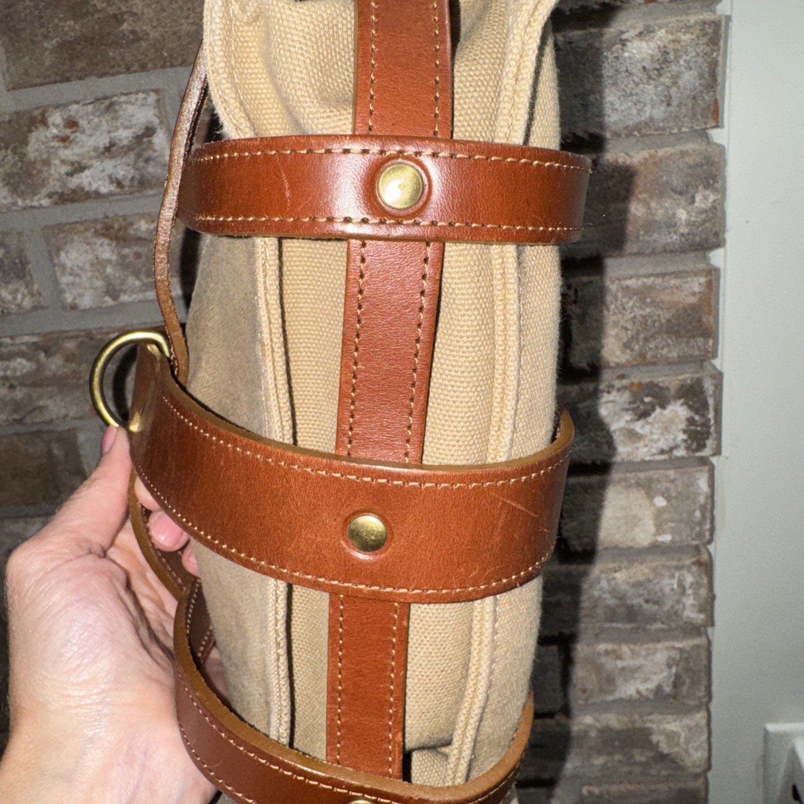 Col Littleton GP No. 1 Canvas & Leather Convertible Backpack Crossbody Field Bag