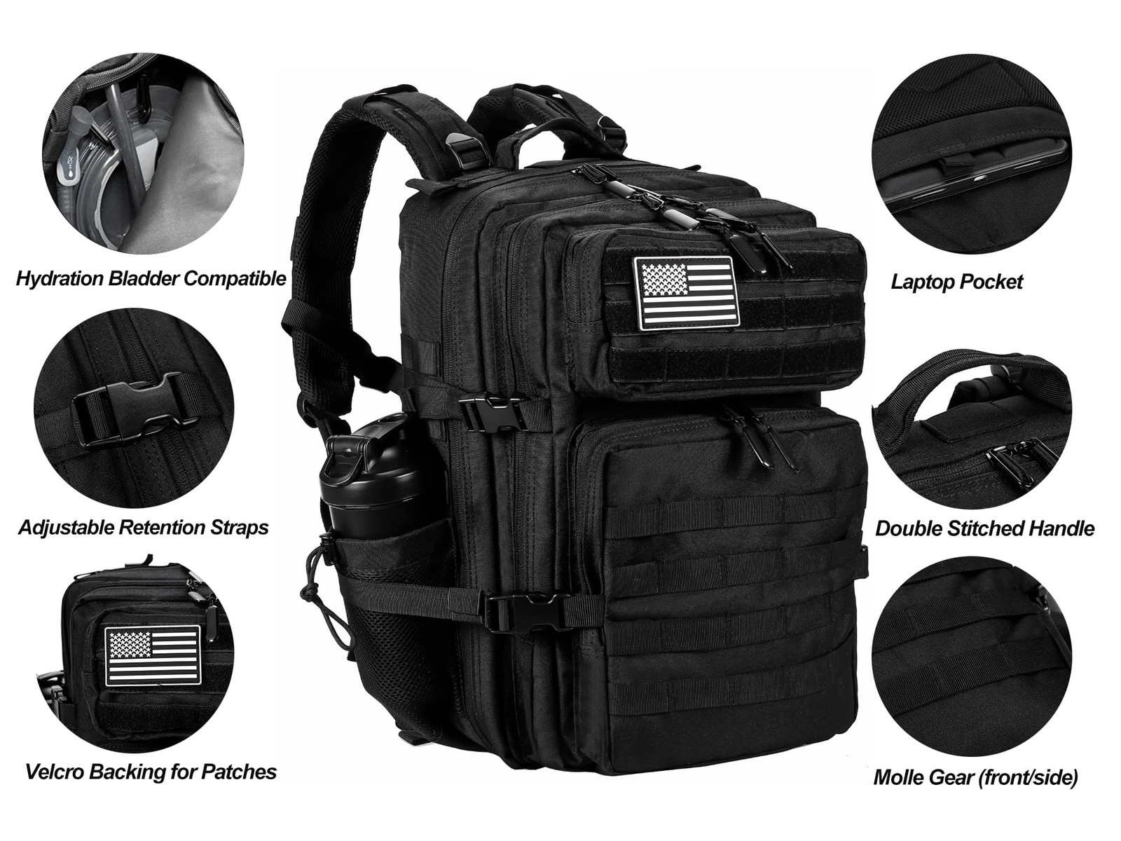 Military Tactical Backpack for Men and Women 45L Army 3 Days Assault Pack Bag…