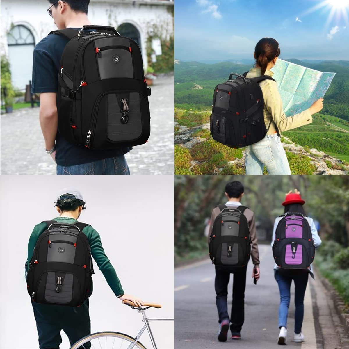 Extra Large 50L Travel Laptop Backpack with combination lock, College Backpac…
