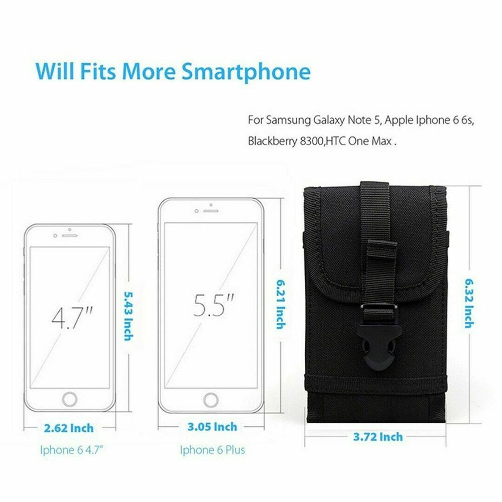 Mobile Phone EDC Gadget Phone Pack Tactical Molle Pouch Holster Waist Pouch