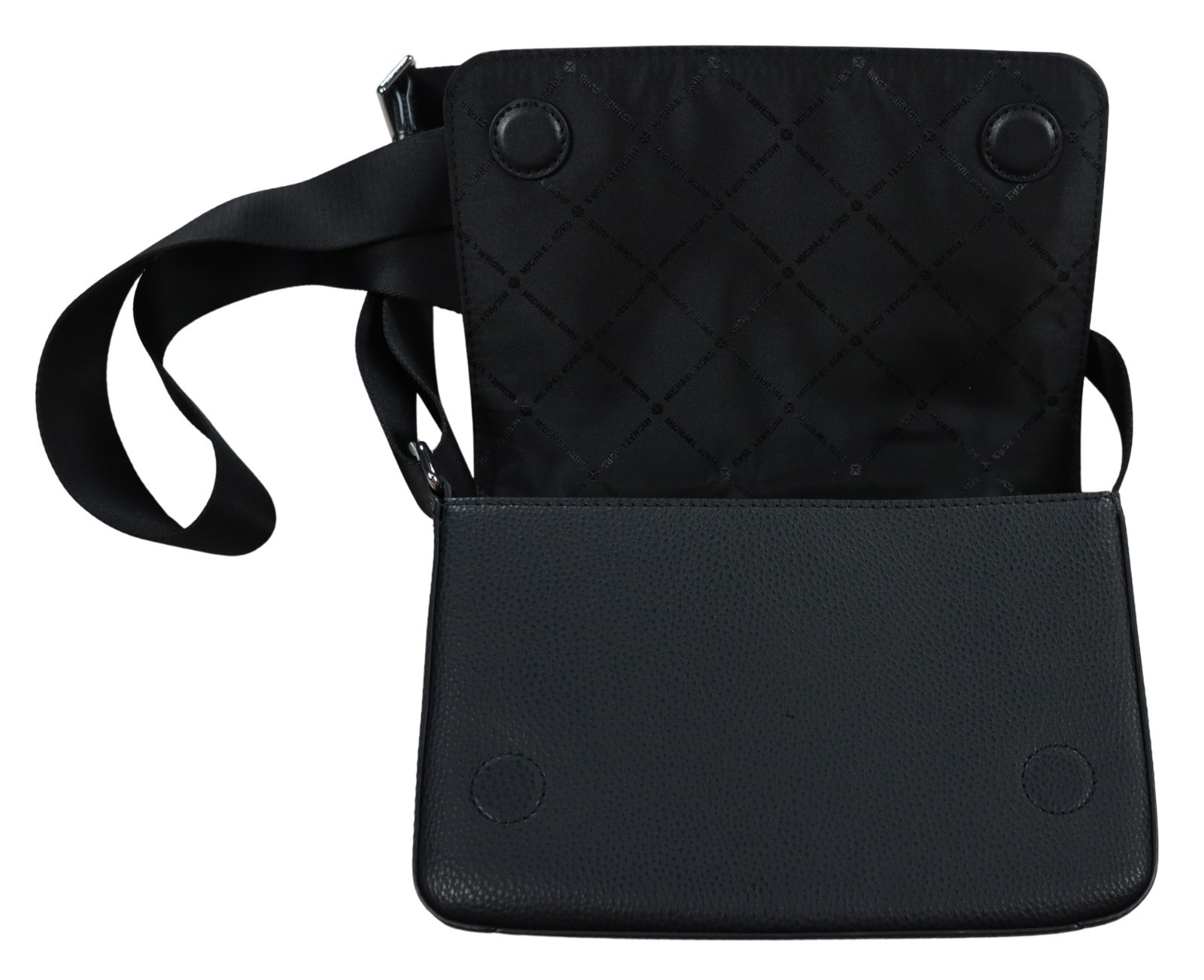 Michael Kors Genuine Leather Magnetic Flap Men’s Unisex Shoulder Bag NWT Black