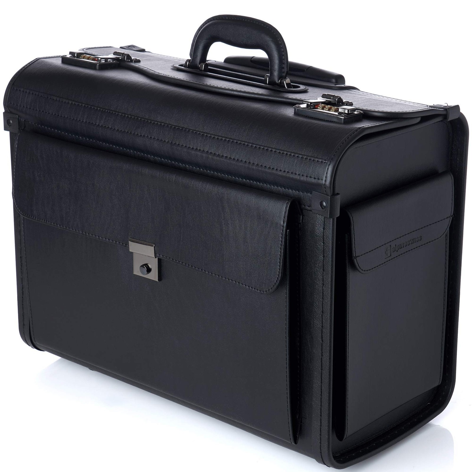 Alpine Swiss Rolling 17″ Laptop Briefcase on Wheels Attache Lawyers Case Lega…