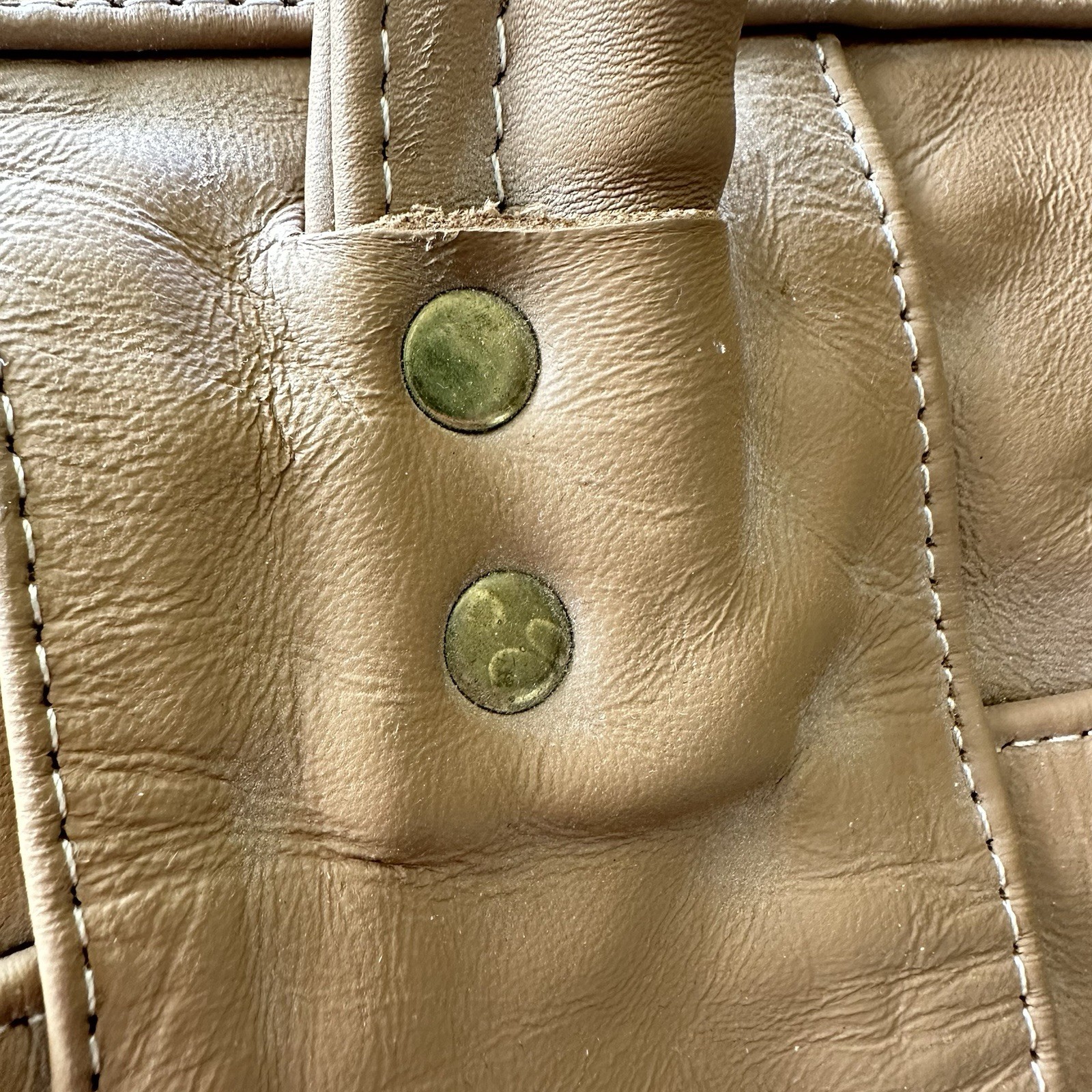 Handmade Mexico Vintage Carroll Top Grain Tan Leather Duffel Bag 22”x10”x12”