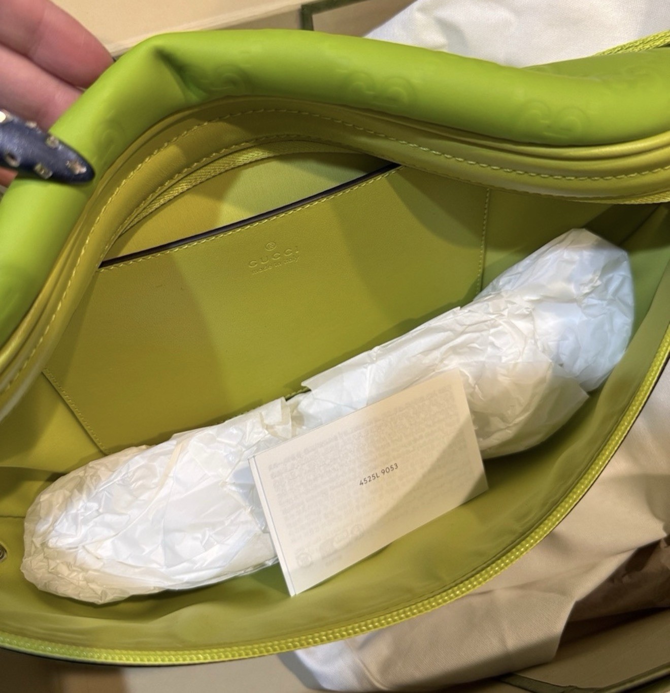 Gucci GG Embossed Belt Bag Large w/ Tags Lime Green