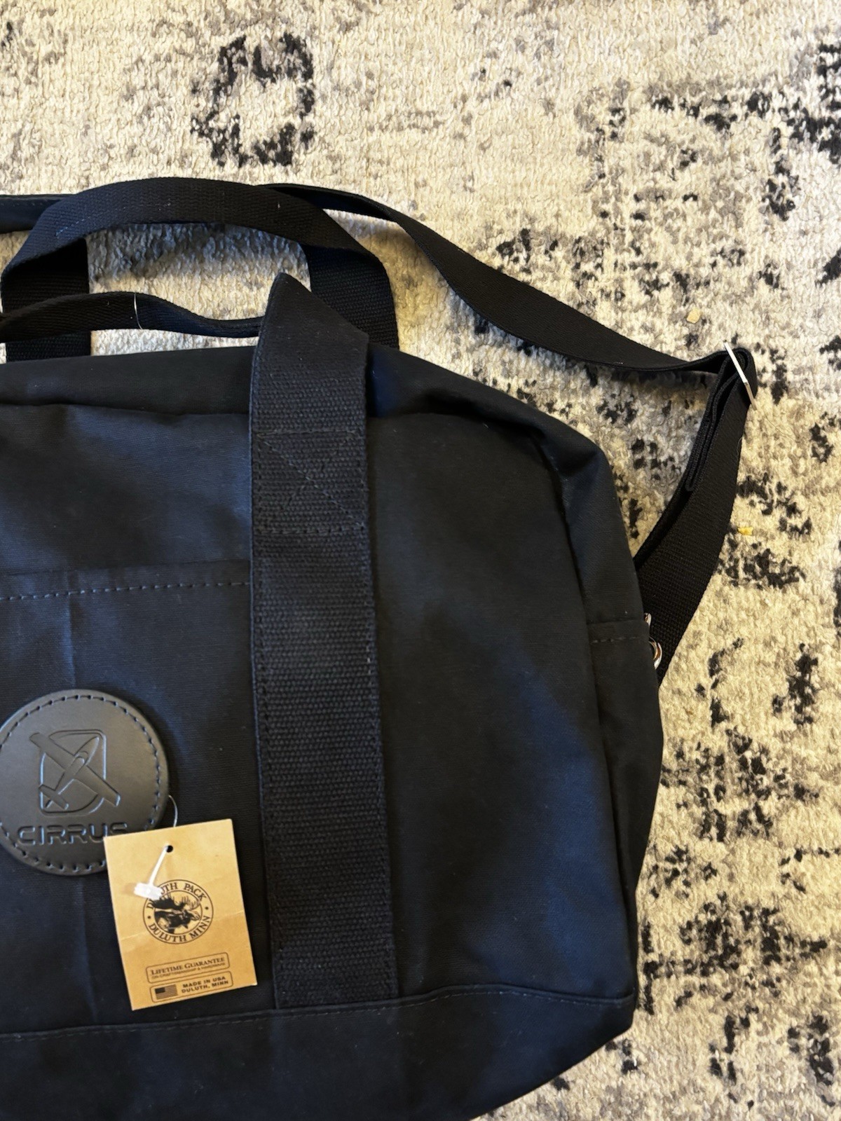 Duluth Pack Cirrus Black Duffel with Parachute Lining