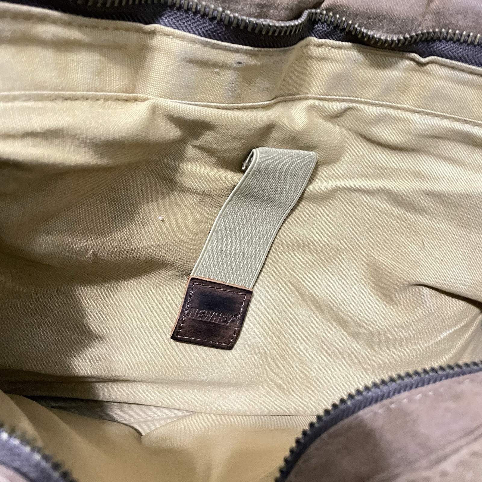 Newhey Messenger Bag Leather Canvas Laptop Retro Professional Shoulder Strap