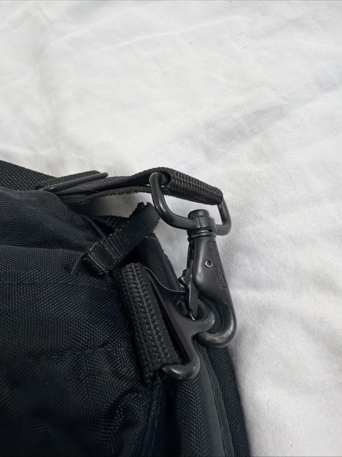 LL Bean Black Duffle Bag With Shoulder Strap Large 33x18x11