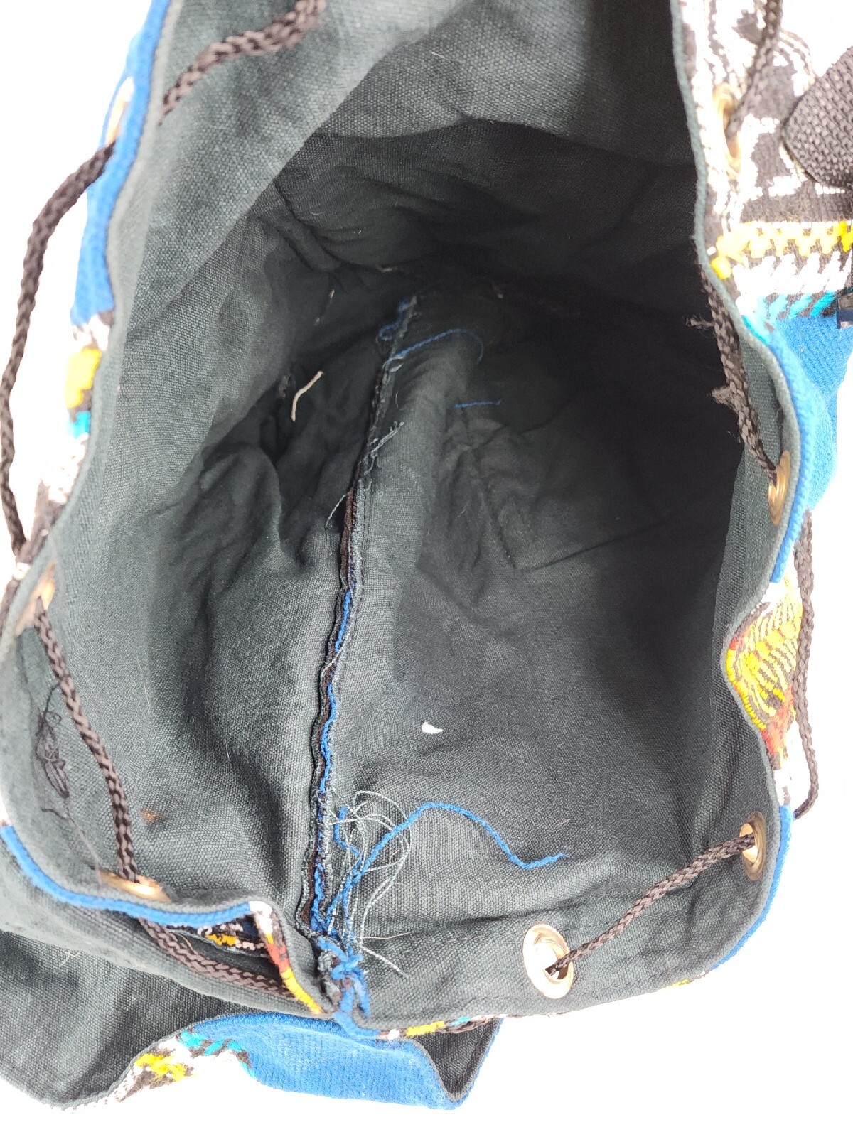 Backpack Boho Deseret Designs Bright Blue Colorful Draw String