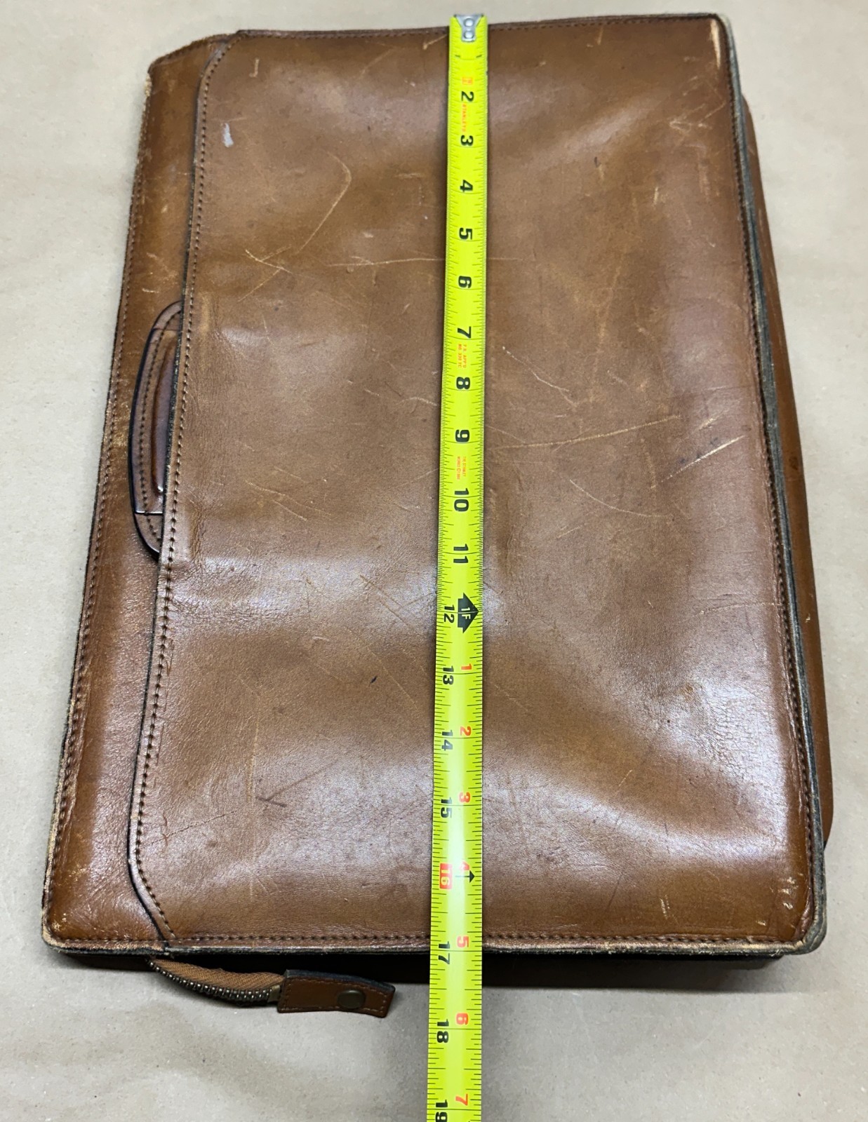 SCHLESINGER Brothers CASE SETTER California Saddle LEATHER BAG Briefcase Brown
