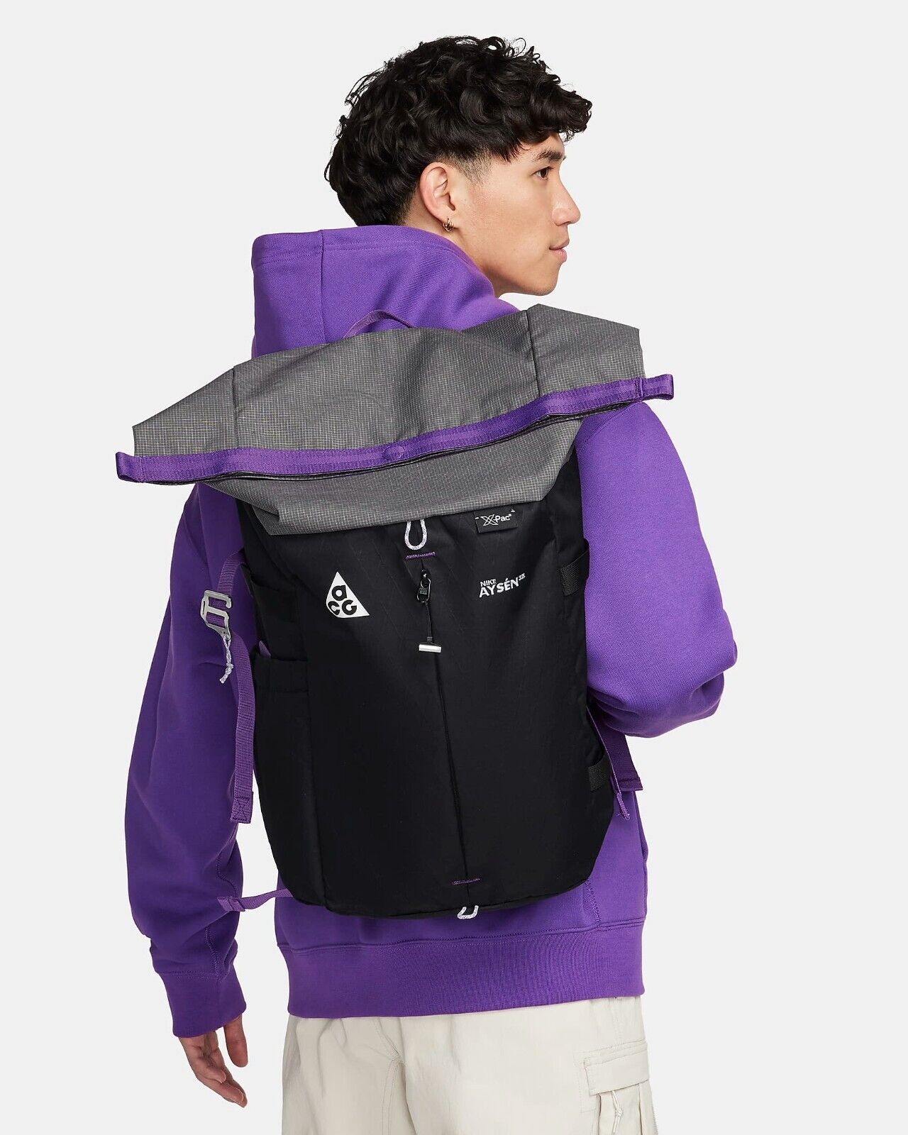 Nike DV4054-010 ACG Aysen Day Pack Backpack Black/Cool Grey/White/Purple (32L)