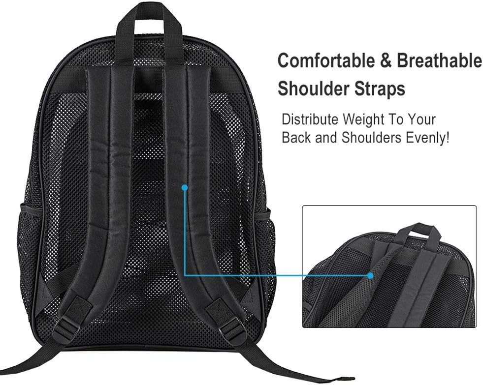 Mochila de malla resistente transparente para estudiantes universitarios