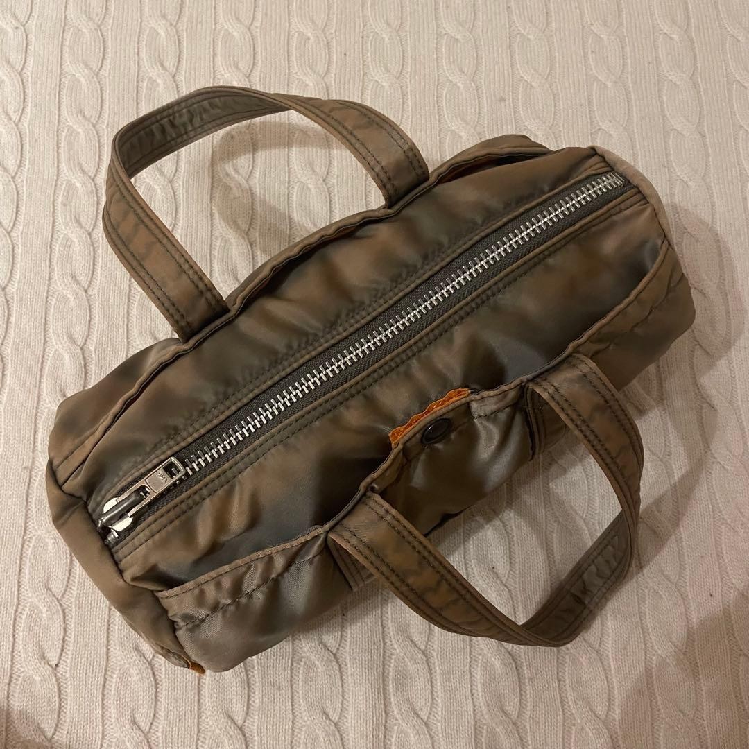 PORTER Yoshida TANKER Mini Boston Bag Duffle Bag Silver made in Japan Authentic