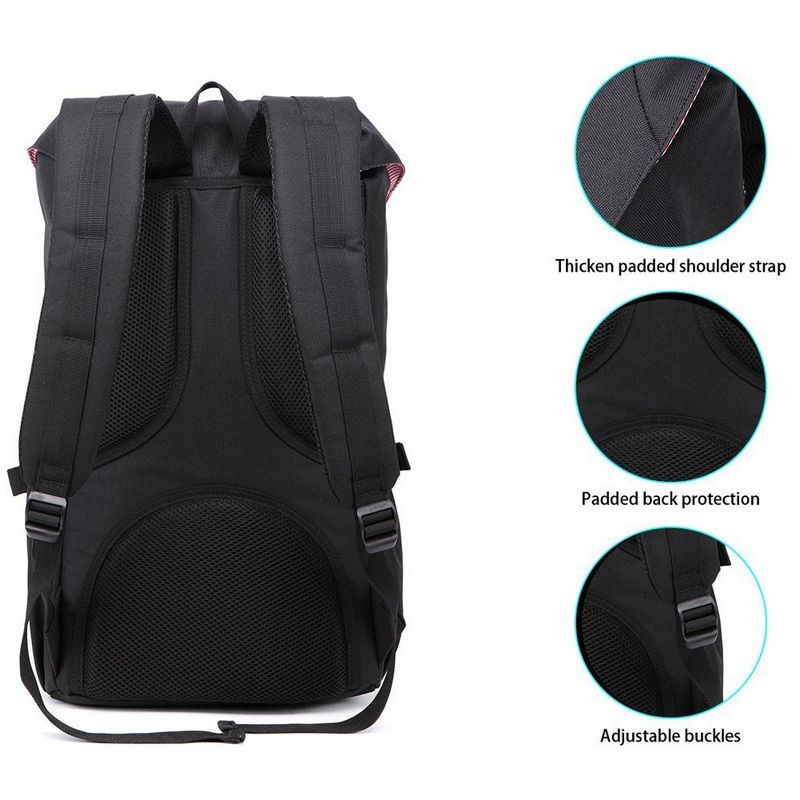 Kaukko Canvas Travel Backpack Satchel Laptop Carry Bag Hiking Camping Heavy Duty
