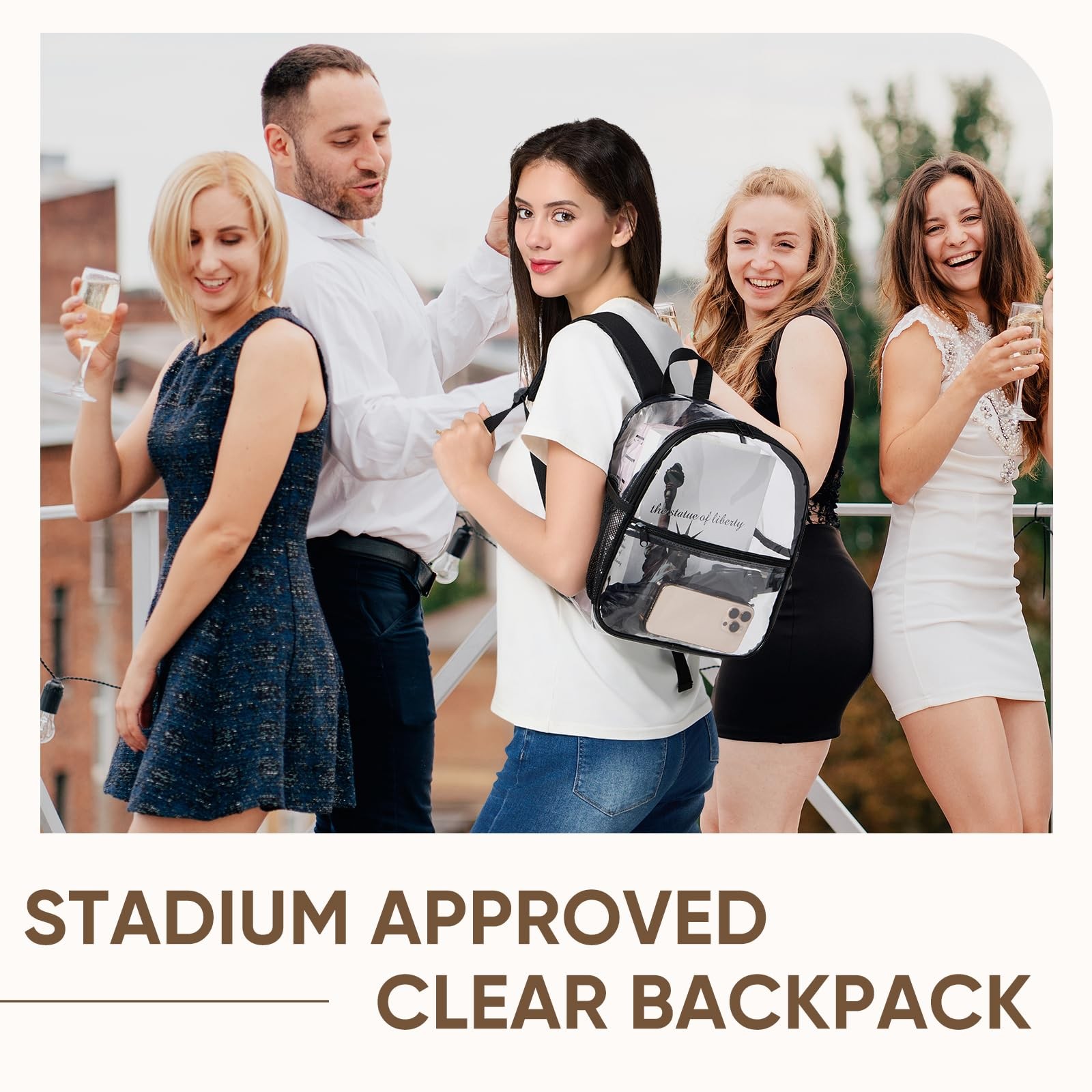 Clear Backpack Stadium Approved 12x6x12,Clear Bag for Stadium events Made of …