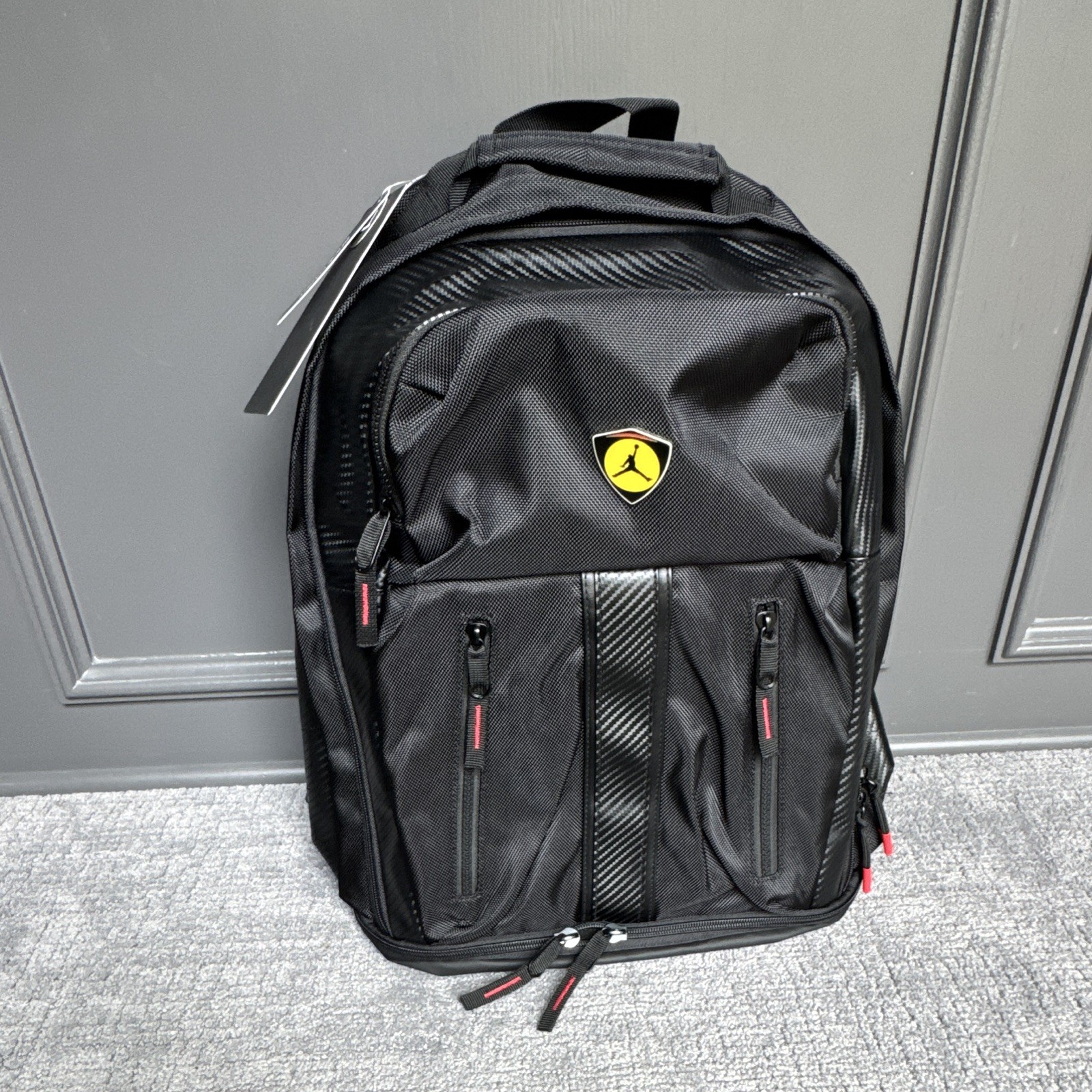 Air Jordan Moto Jordan 14 Backpack BRED Black Red Size L RARE [9A0618-023]