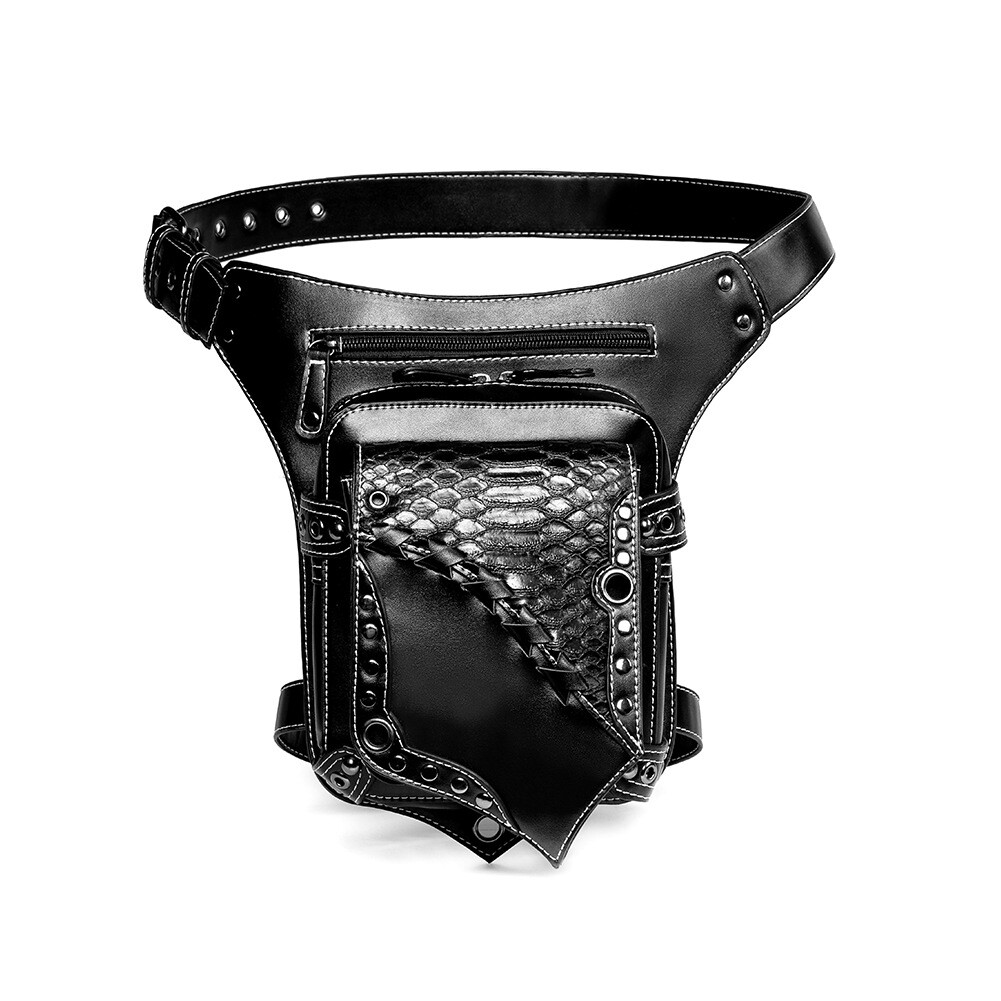 New PU Leather Gothic Steampunk Rock Punk Shoulder Crossbody Leg Waist Bags