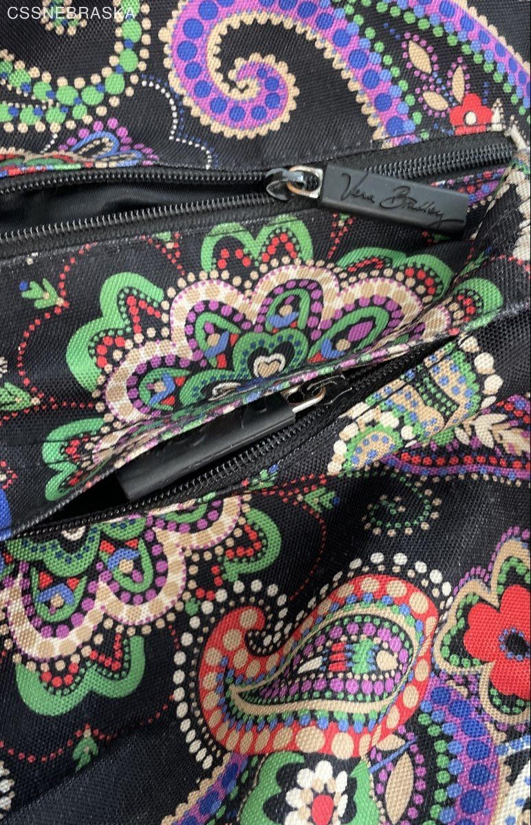 Vera Bradley Multicolor Midnight Paisley Large Campus Backpack Laptop Travel Bag