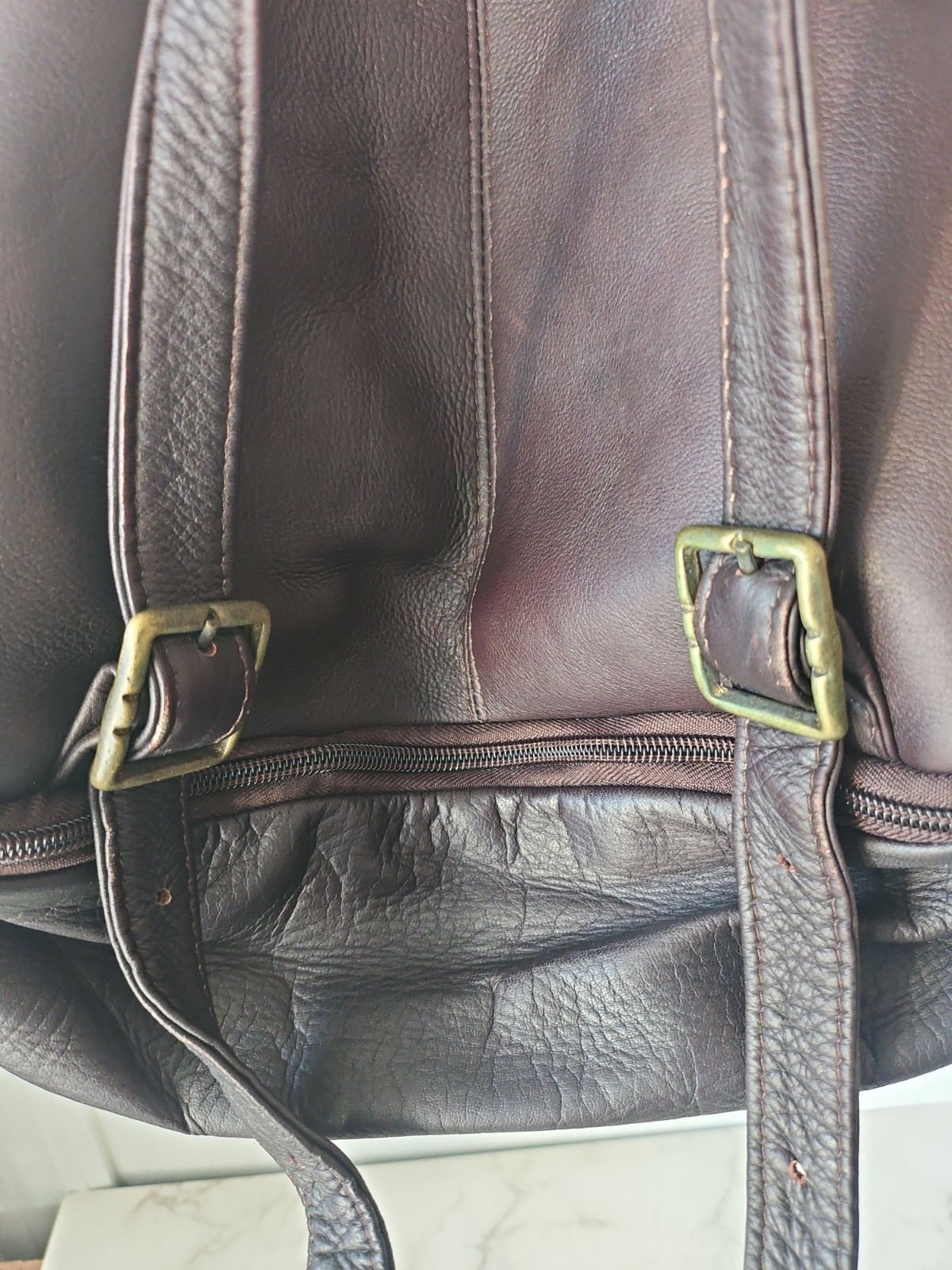 Vtg Piel Soft Leather Backpack Y2k Minimalist Made In Columbia Travel Day Bag