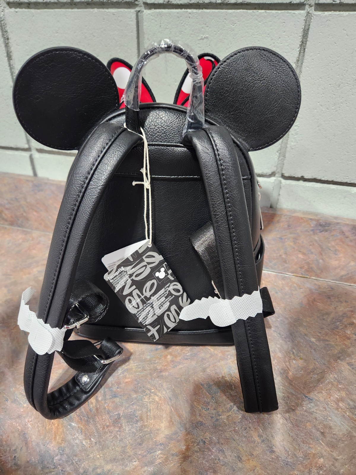 Loungefly Disney Minnie Mouse Classic Bow Quilted Texture Ear Mini Backpack