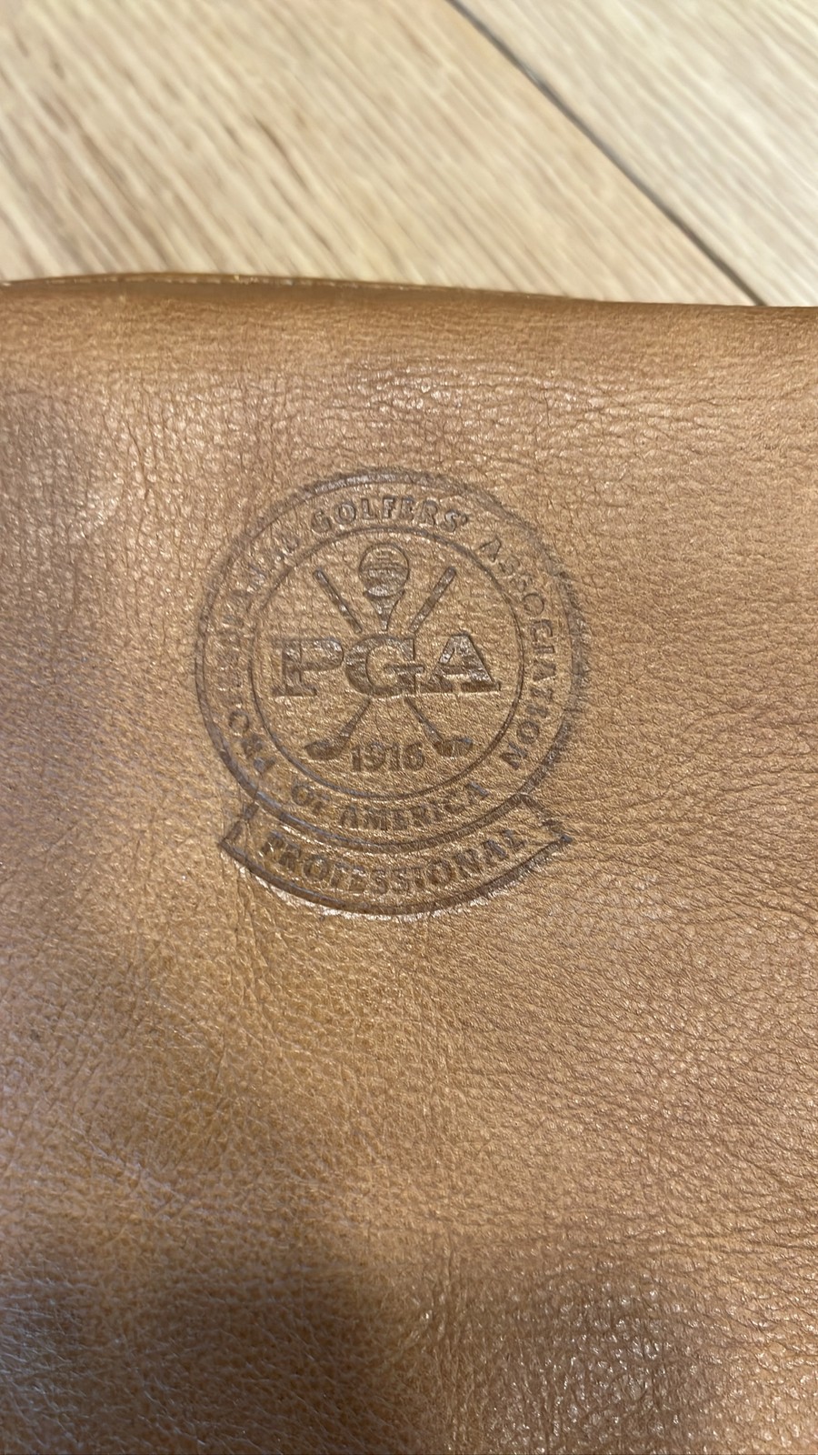 PGA Professional Leather Messenger Bag Tan Shoulder Laptop Briefcase