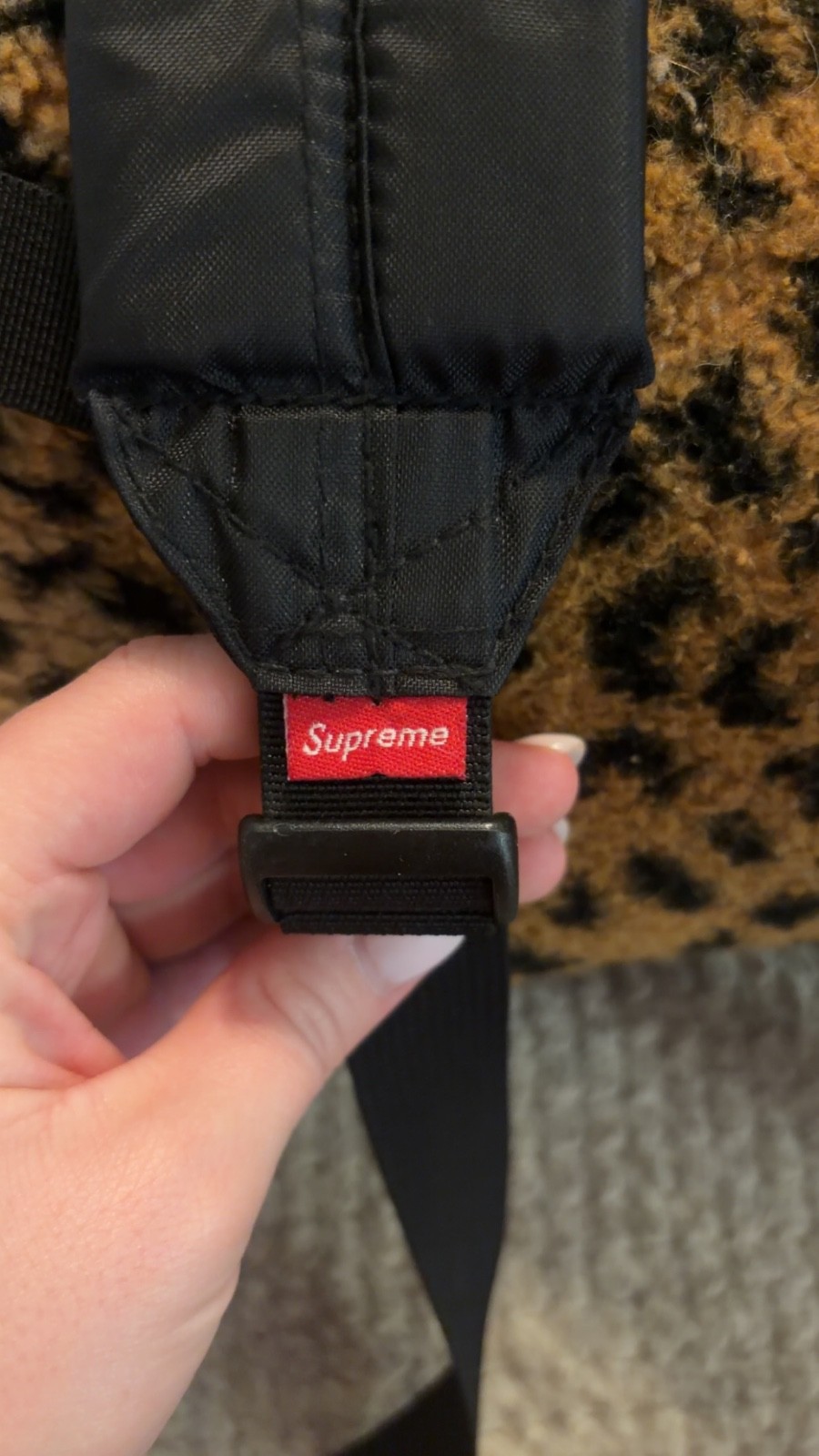 Supreme Leopard Fleece Backpack FW17