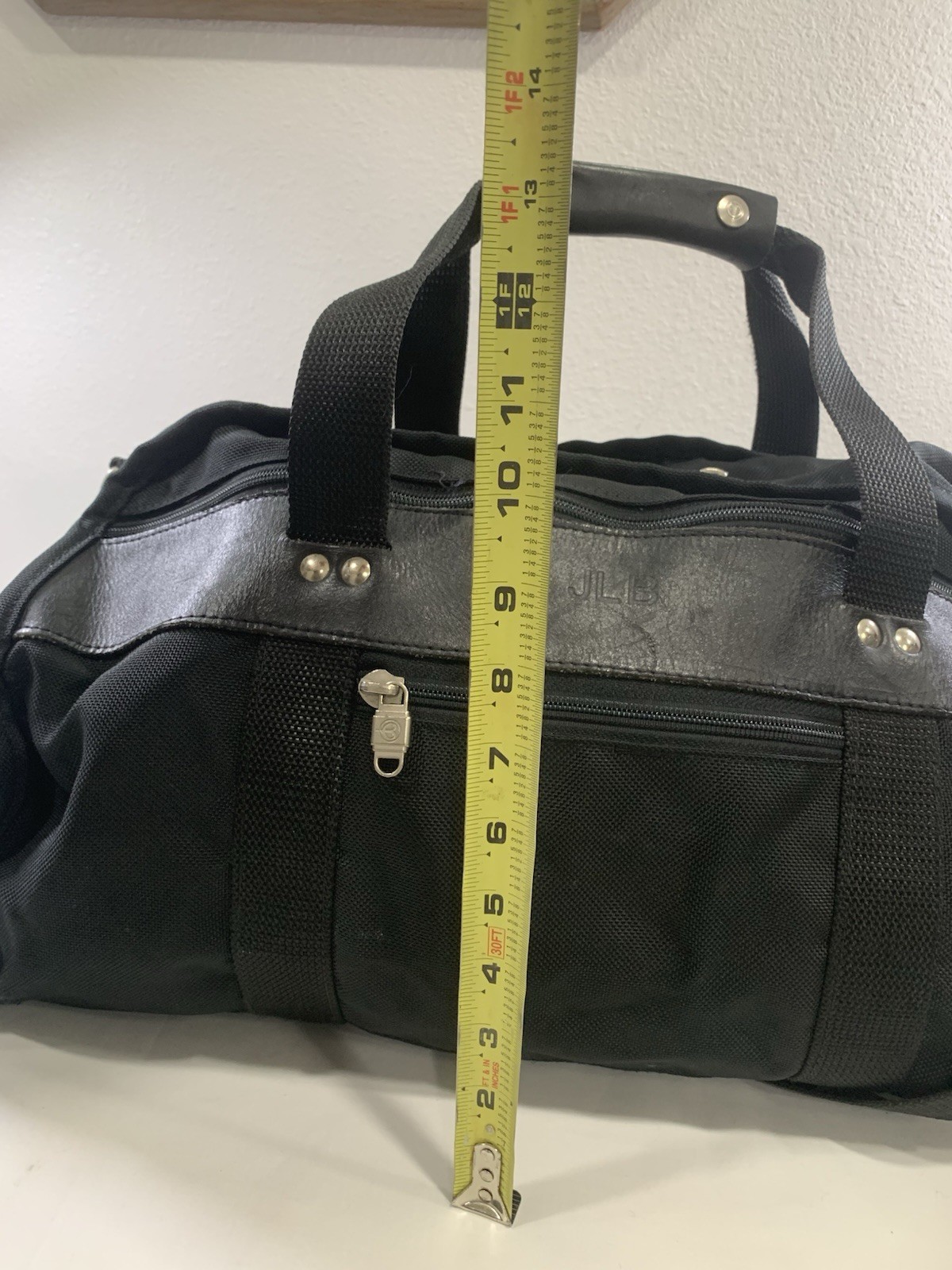 Boyt Large Carry On Leather Canvas Duffel Travel Weekend Gym Bag Black READ