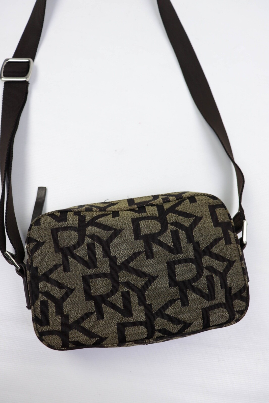 DKNY Donna Karan New York Monogram Brown/Beige Small Crossbody Bag